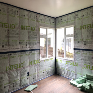 Full floor and ceiling insulation and double glazed windows in a house