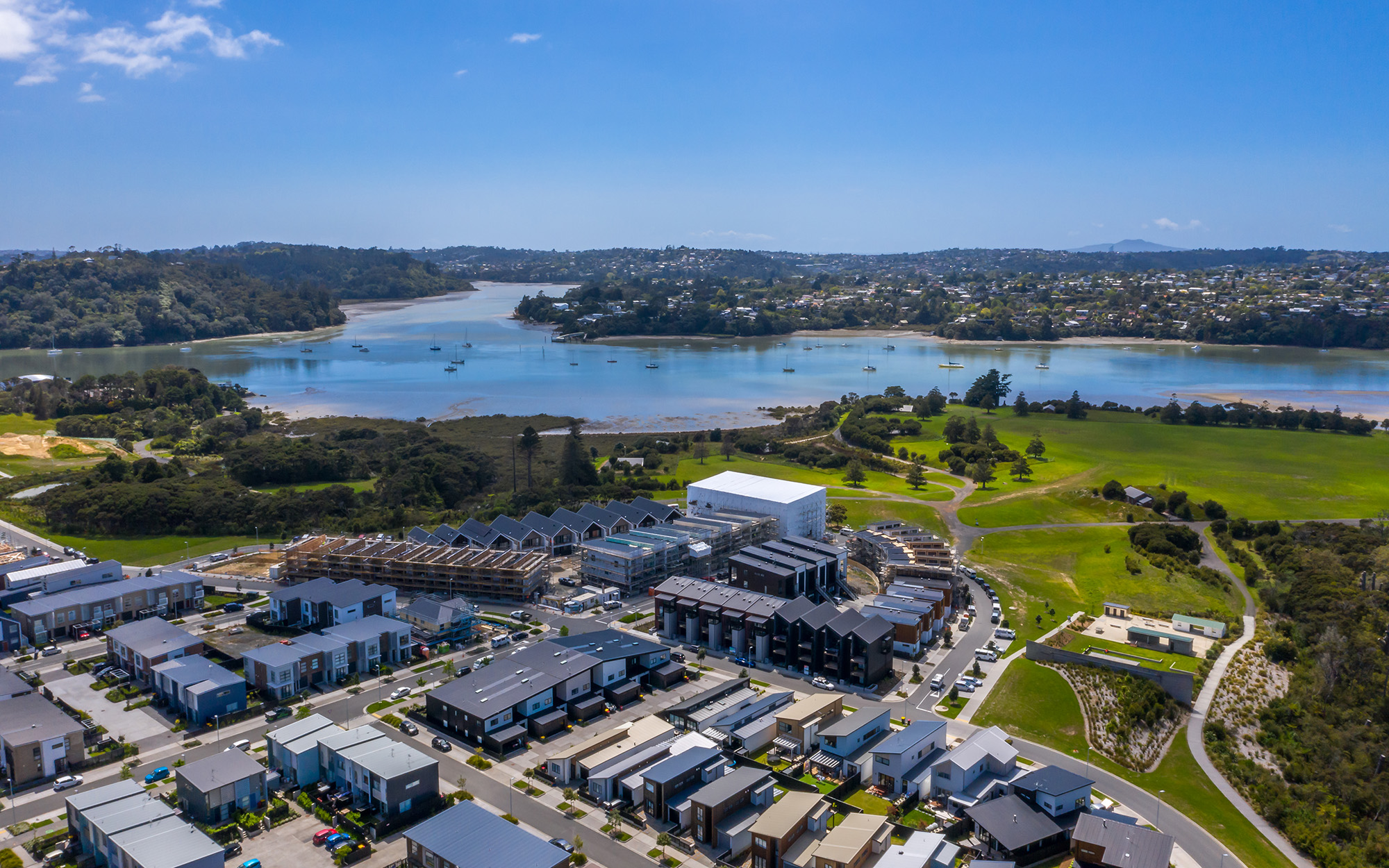 Aerial view of New Zealand housing development