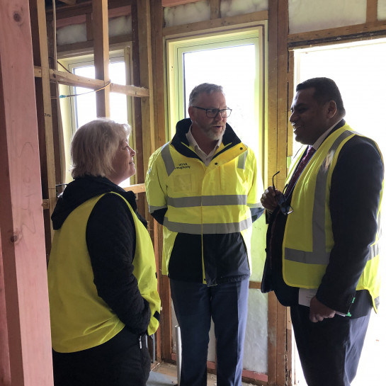 Retrofit Programme Min Faafoi tours cropped