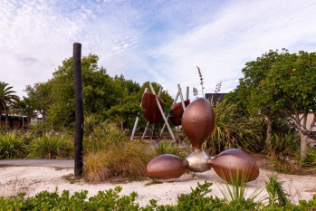 A sculpture at Hobsonville Point park